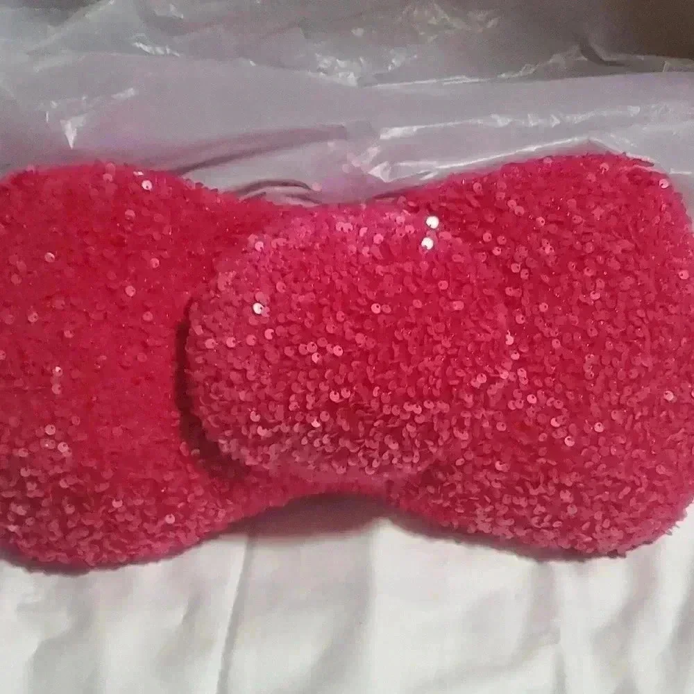 Pink sequin pillow